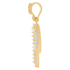 10kt Yellow Gold Mens Pink White Cubic-Zirconia Elephant Head Charm Pendant