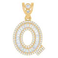 10kt Yellow Gold Mens Pink White Cubic-Zirconia Leo/Lion Zodiac Sign/Wildlife Charm Pendant