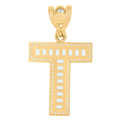 10kt Yellow Gold Mens Pink White Cubic-Zirconia St. Jude Religious Charm Pendant