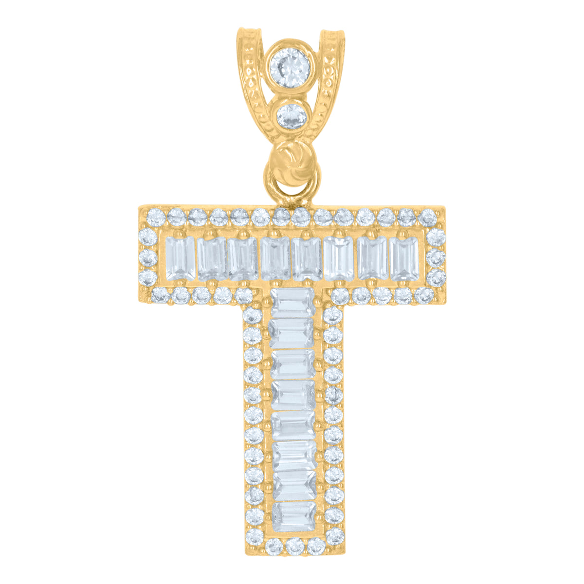 10kt Yellow Gold Mens Pink White Cubic-Zirconia St. Jude Religious Charm Pendant