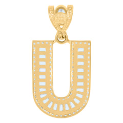 10kt Yellow Gold Mens Pink White Cubic-Zirconia St. Jude Religious Charm Pendant