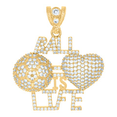 10kt Yellow Gold Mens Sword Dollar Sign Currency Charm Pendant