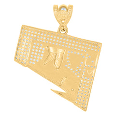 10kt Yellow Gold Mens Star Of David Religious Symbol Charm Pendant