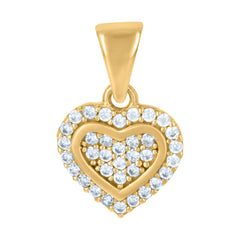 14Kt Yellow Gold Womens Cubic-Zirconia Heart Charm Pendant