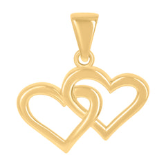 14Kt Yellow Gold Womens Intertwined Heart Charm Pendant
