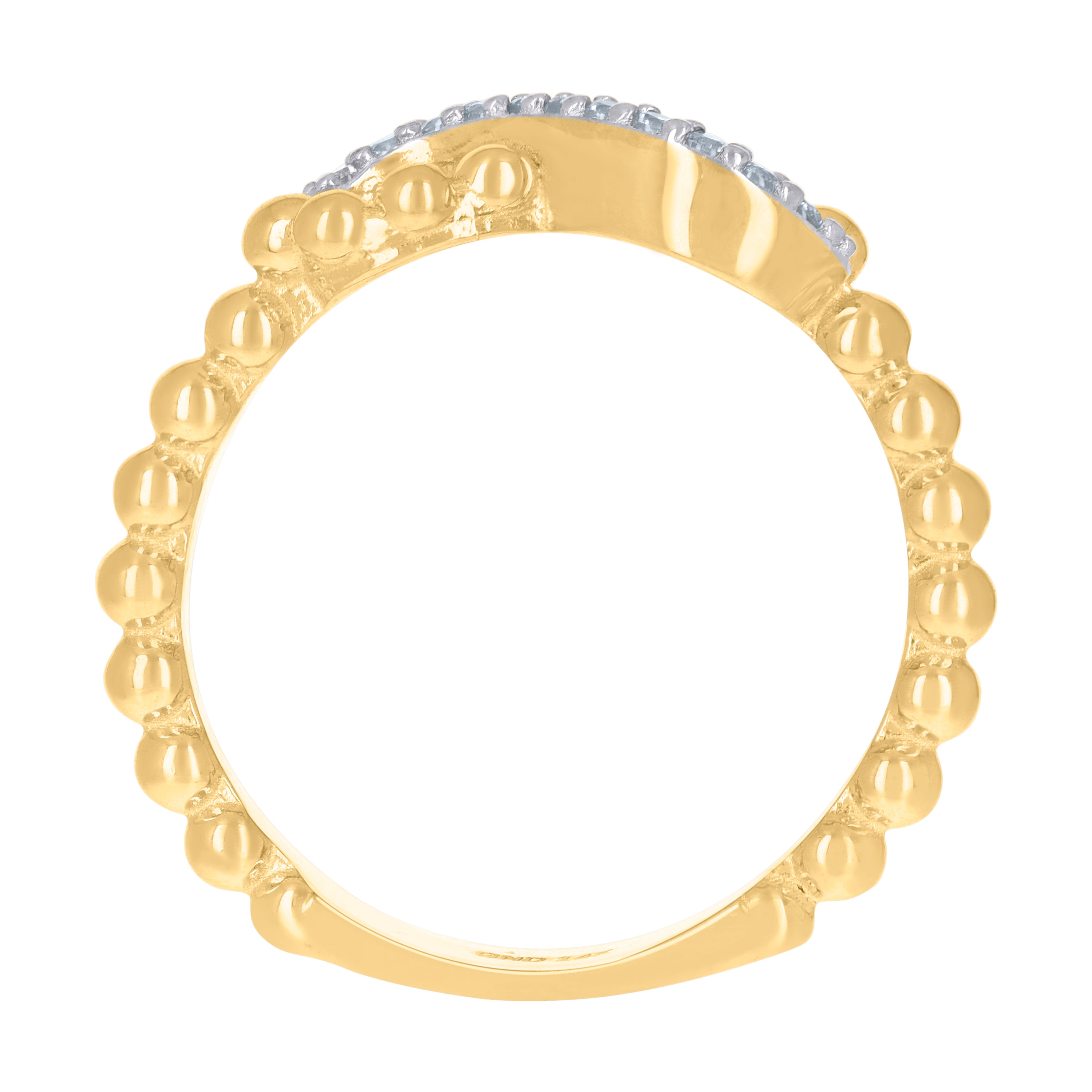 14kt Two-Tone Gold Womens Cubic-Zirconia Infinity Symbol Ring