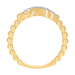 14kt Two-Tone Gold Womens Cubic-Zirconia Infinity Symbol Ring