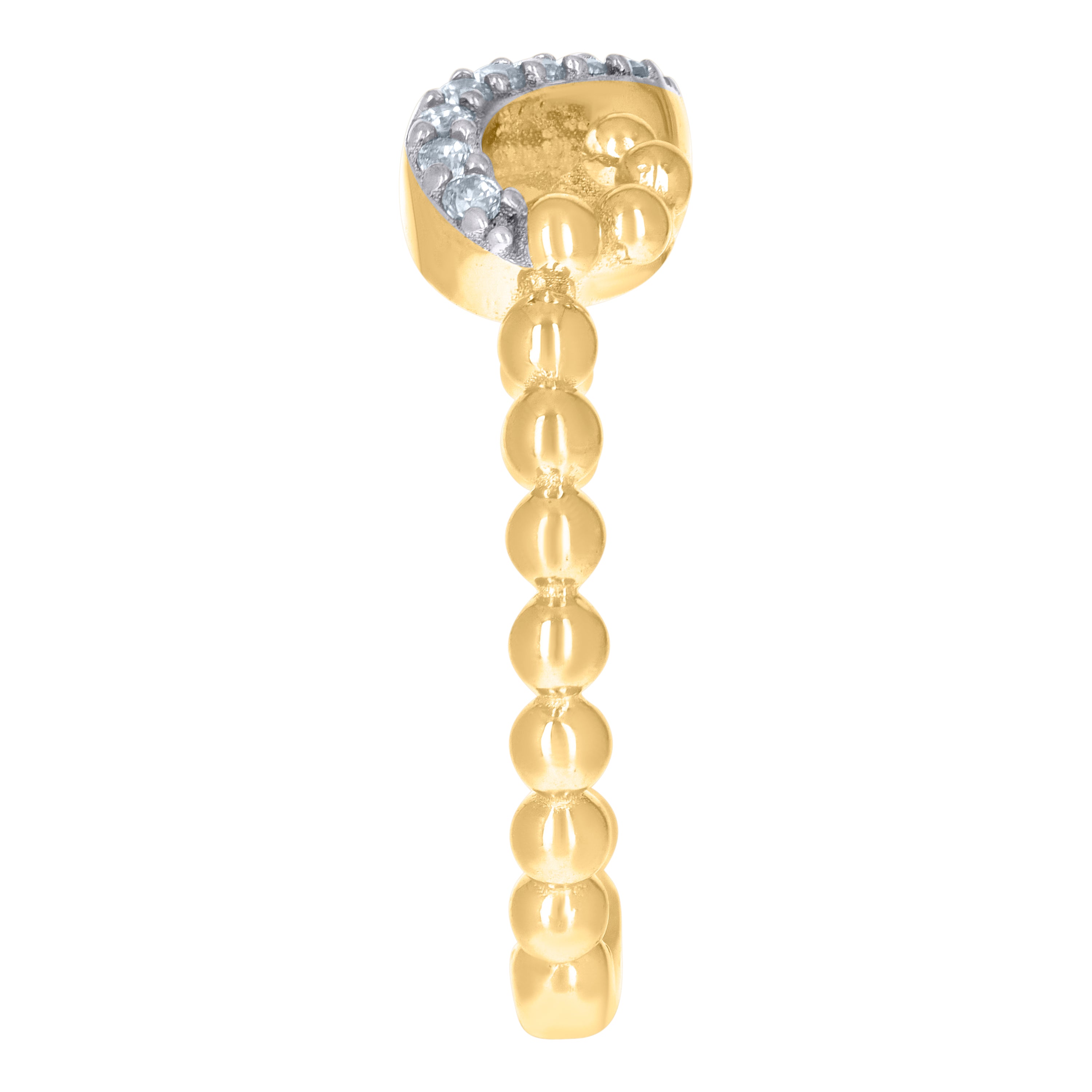 14kt Two-Tone Gold Womens Cubic-Zirconia Infinity Symbol Ring