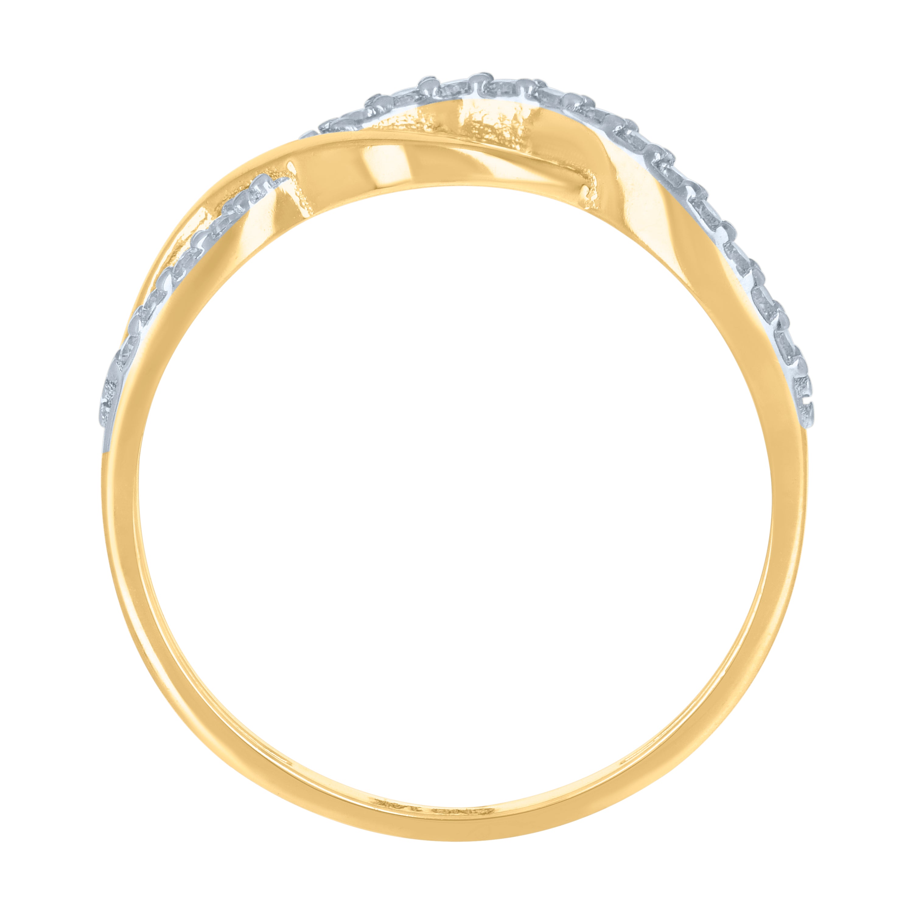 14kt Two-Tone Gold Womens Cubic-Zirconia Infinity Symbol Ring