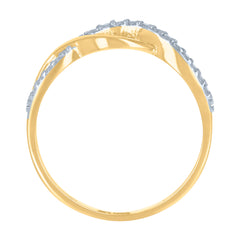 14kt Two-Tone Gold Womens Cubic-Zirconia Infinity Symbol Ring