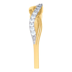 14kt Two-Tone Gold Womens Cubic-Zirconia Infinity Symbol Ring
