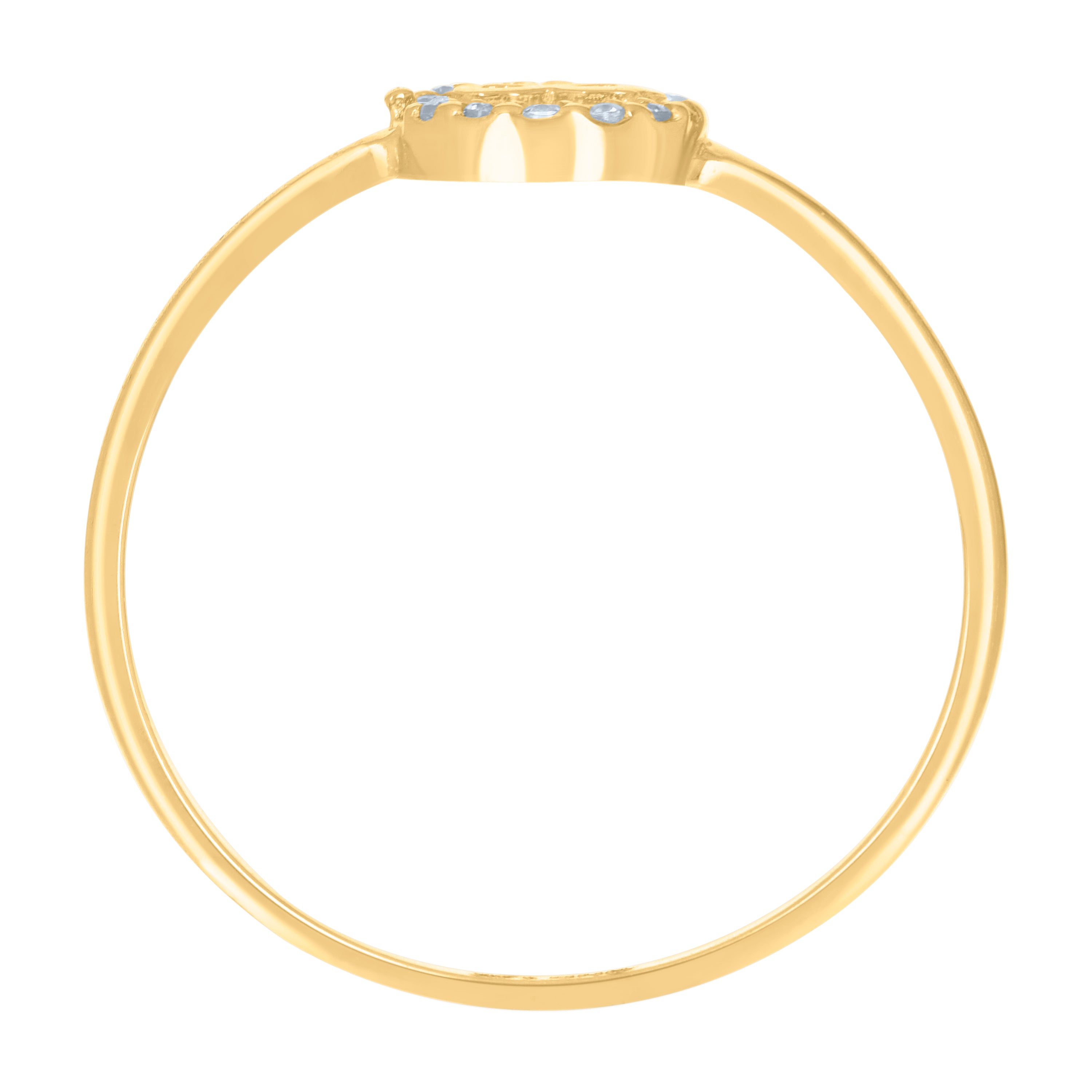 14kt Yellow Gold Womens Cubic-Zirconia Infinity Symbol Ring