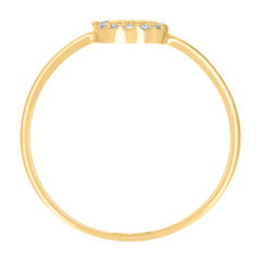 14kt Yellow Gold Womens Cubic-Zirconia Infinity Symbol Ring