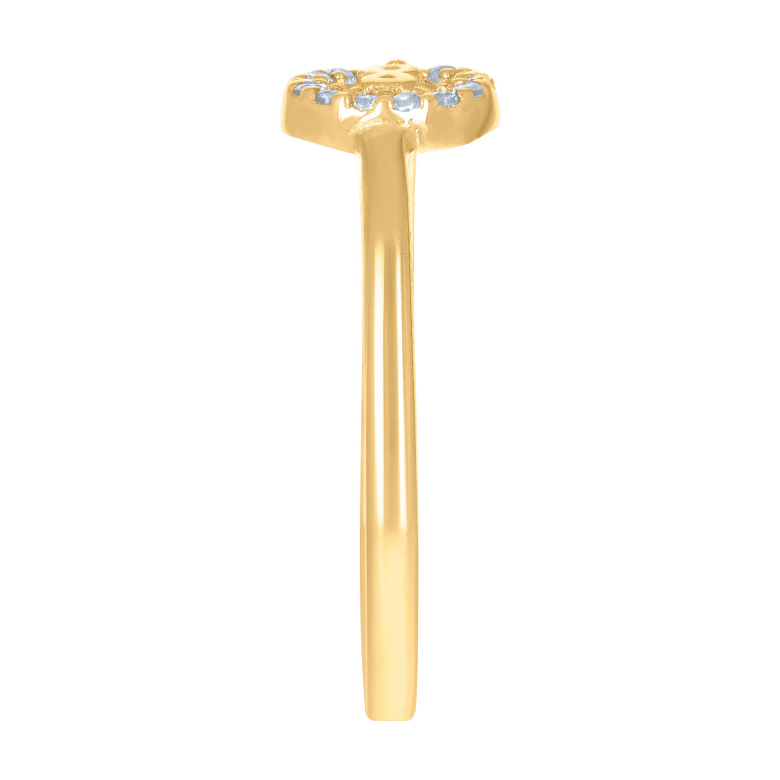 14kt Yellow Gold Womens Cubic-Zirconia Infinity Symbol Ring