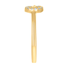 14kt Yellow Gold Womens Cubic-Zirconia Infinity Symbol Ring