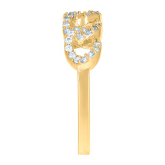 14kt Two-Tone Gold Womens Cubic-Zirconia Fashion Ring