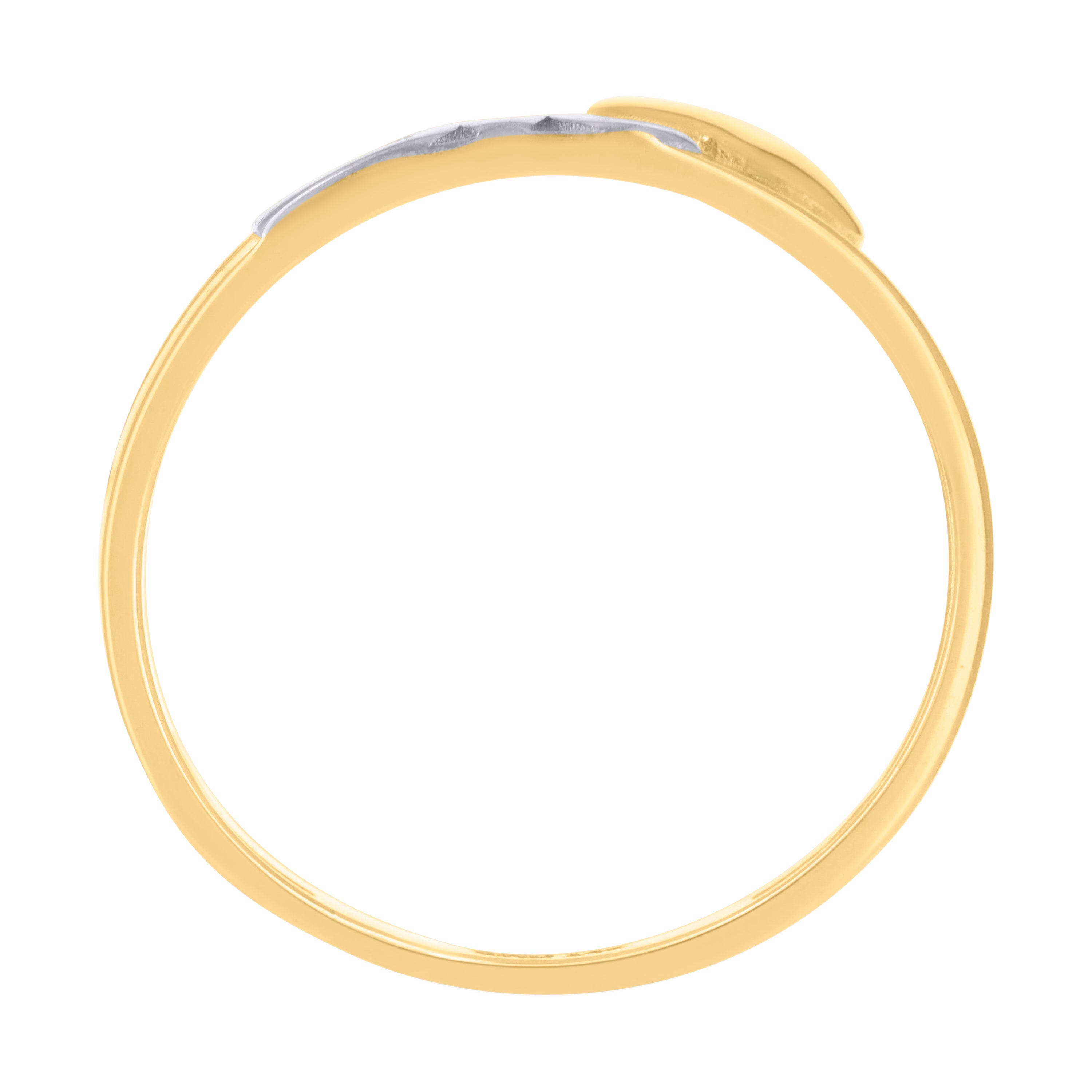 14kt Two-Tone Gold Womens Love Heart Ring