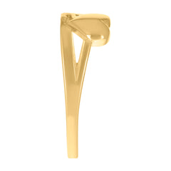 14kt Two-Tone Gold Womens Love Heart Ring