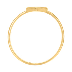 14kt Yellow Gold Womens Cubic-Zirconia Heart Ring
