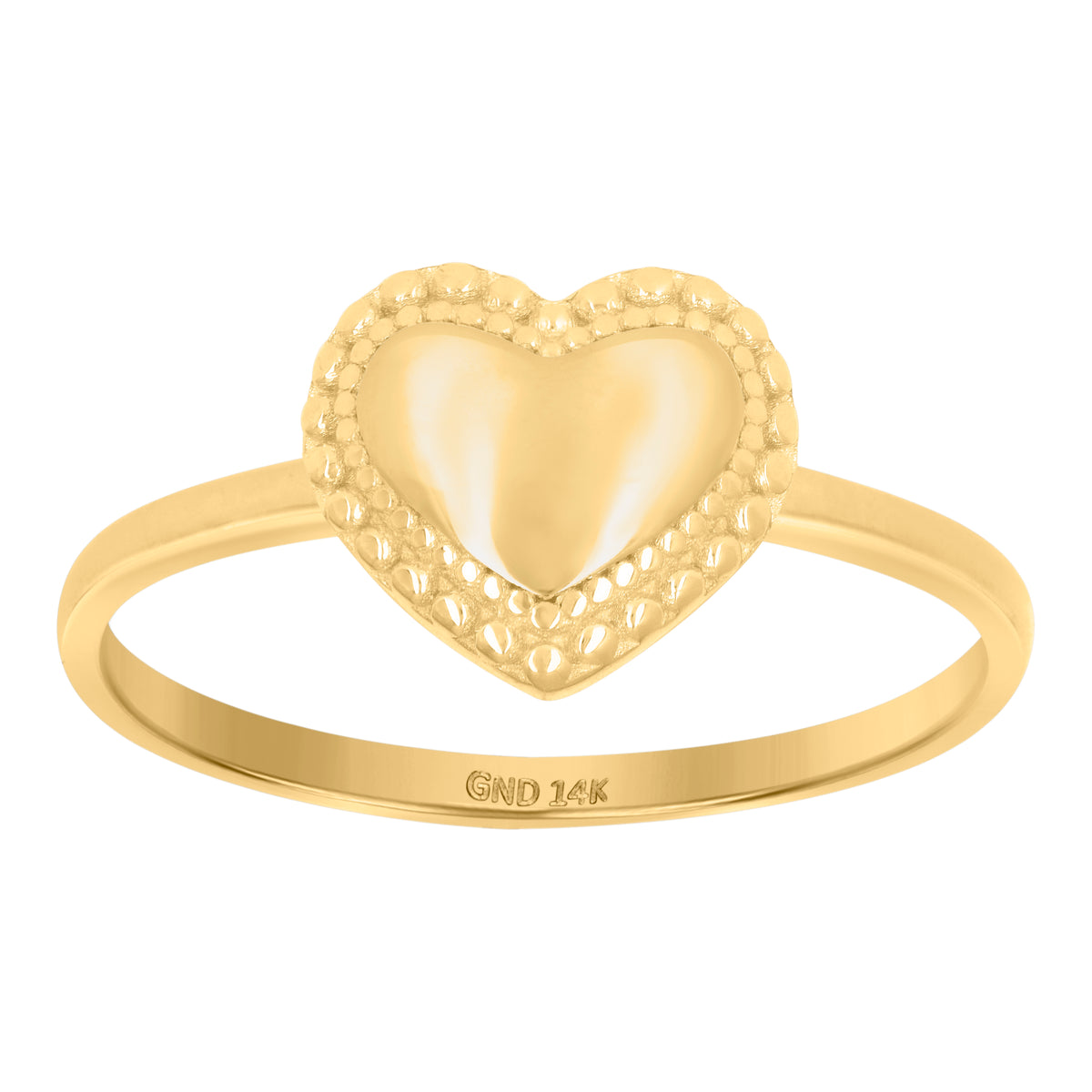14kt Yellow Gold Womens Heart Ring