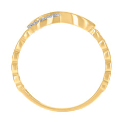14kt Two-Tone Gold Womens Cubic-Zirconia Infinity Symbol Ring