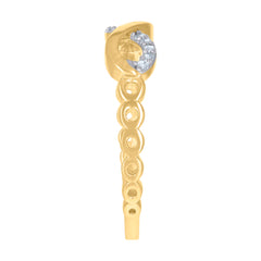 14kt Two-Tone Gold Womens Cubic-Zirconia Infinity Symbol Ring