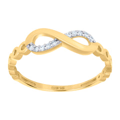 14kt Two-Tone Gold Womens Cubic-Zirconia Infinity Symbol Ring