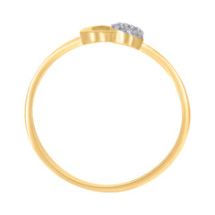 14kt Two-Tone Gold Womens Cubic-Zirconia Infinity Symbol Ring