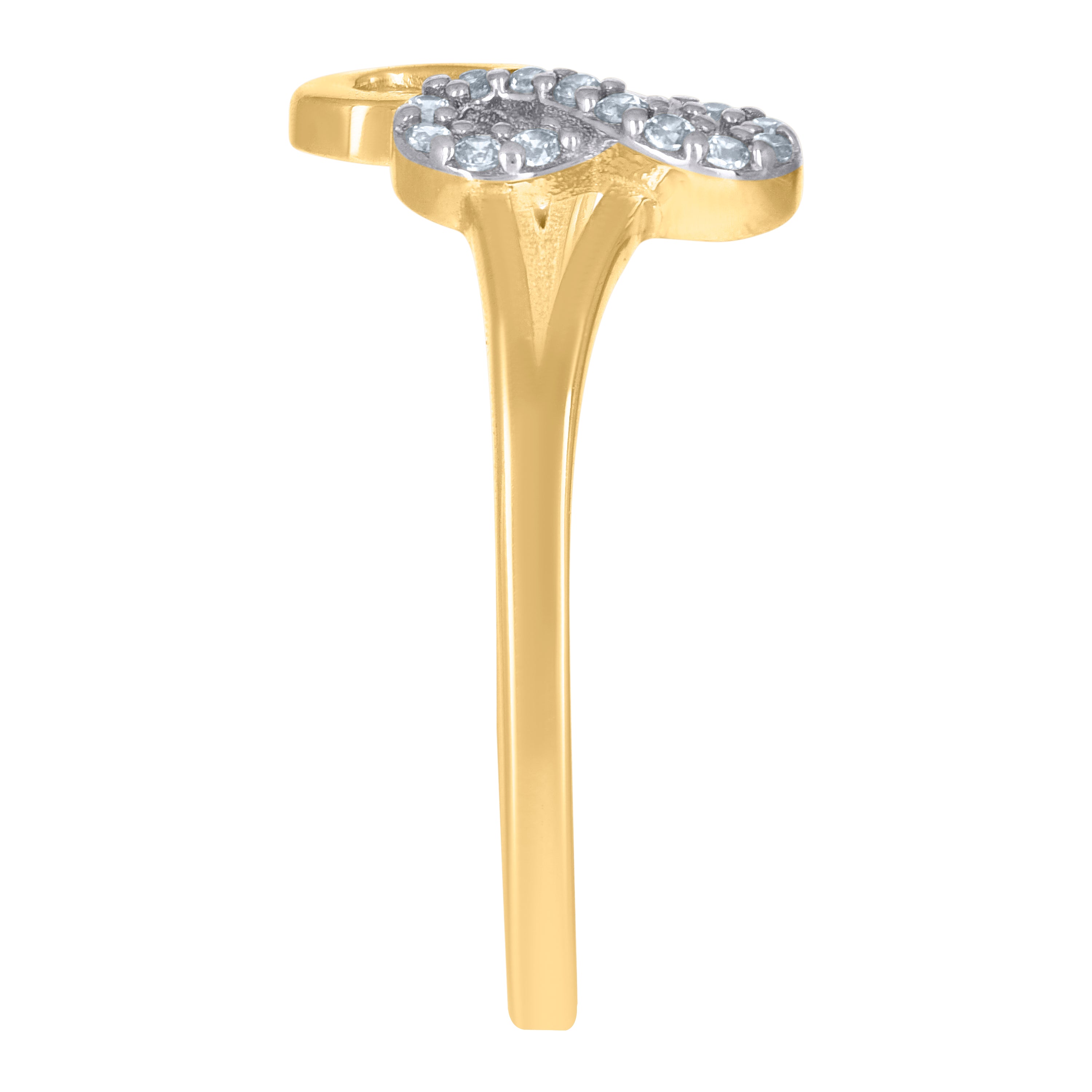 14kt Two-Tone Gold Womens Cubic-Zirconia Infinity Symbol Ring