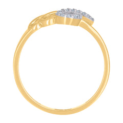 14kt Two-Tone Gold Womens Cubic-Zirconia Infinity Symbol Ring