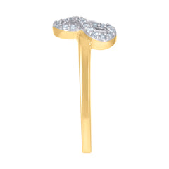 14kt Two-Tone Gold Womens Cubic-Zirconia Infinity Symbol Ring
