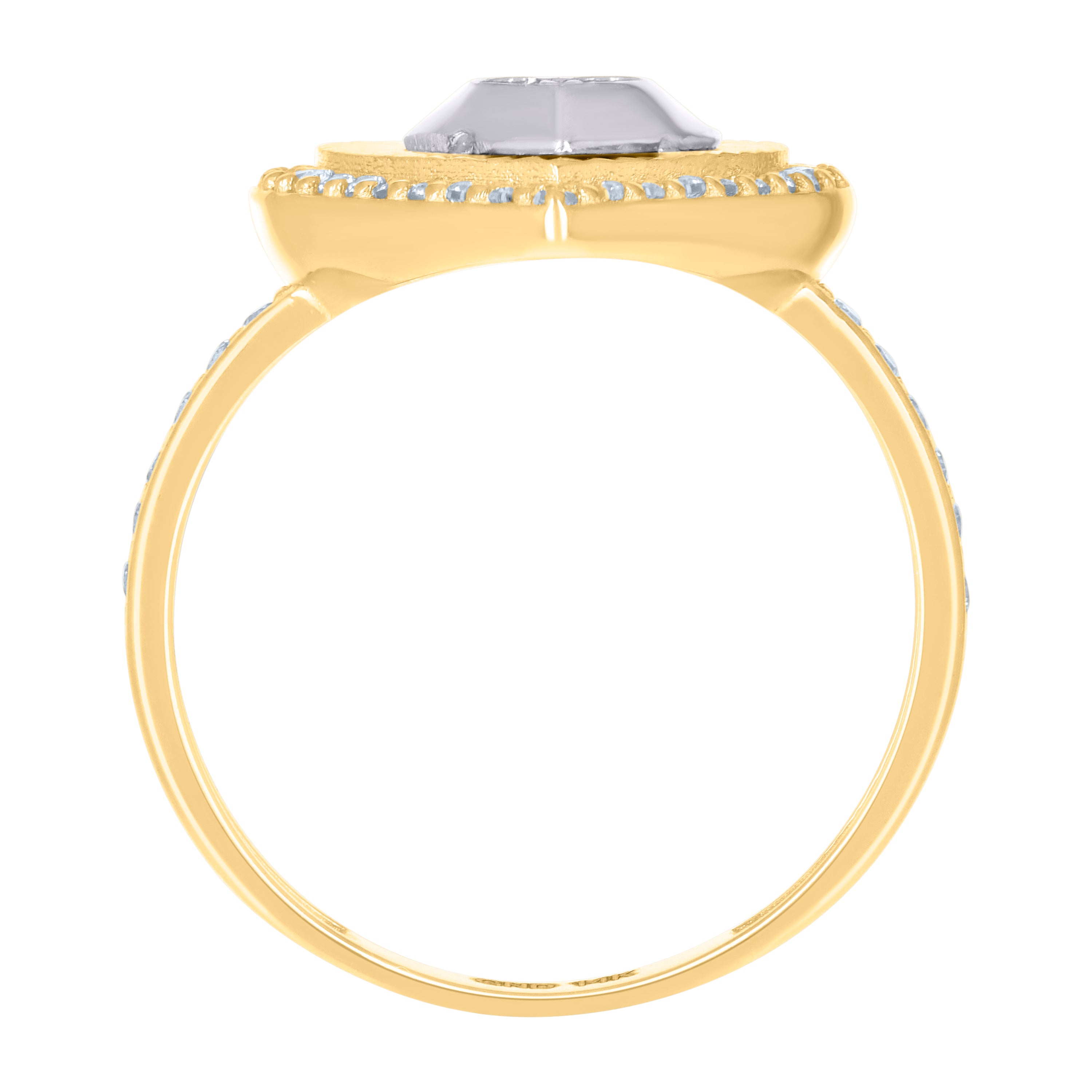 14kt Two-Tone Gold Womens Cubic-Zirconia Heart Ring