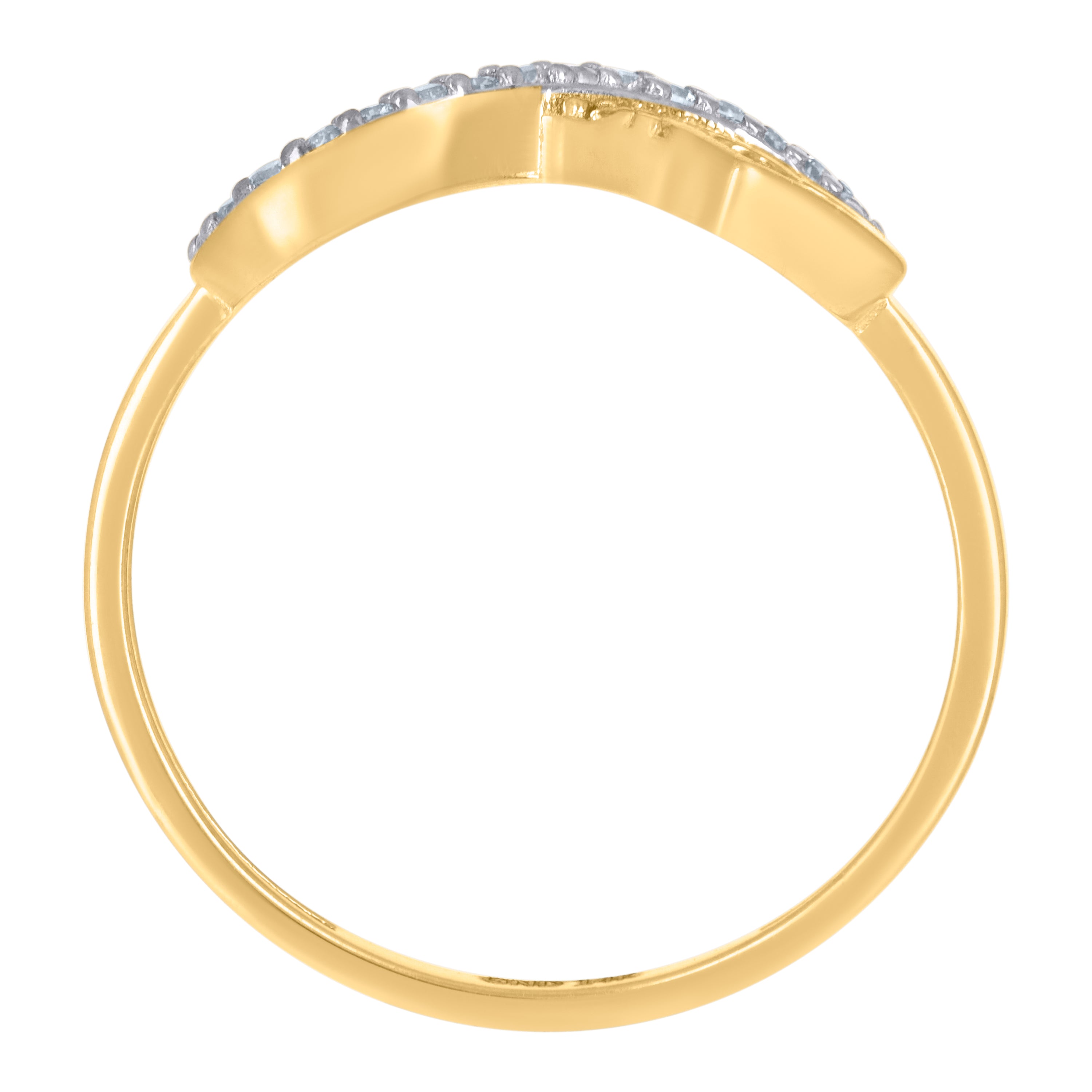 14kt Two-Tone Gold Womens Cubic-Zirconia Heart Infinity Symbol Ring