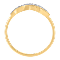 14kt Two-Tone Gold Womens Cubic-Zirconia Heart Infinity Symbol Ring