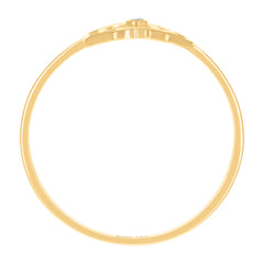 14kt Yellow Gold Womens Cubic-Zirconia Flower Ring