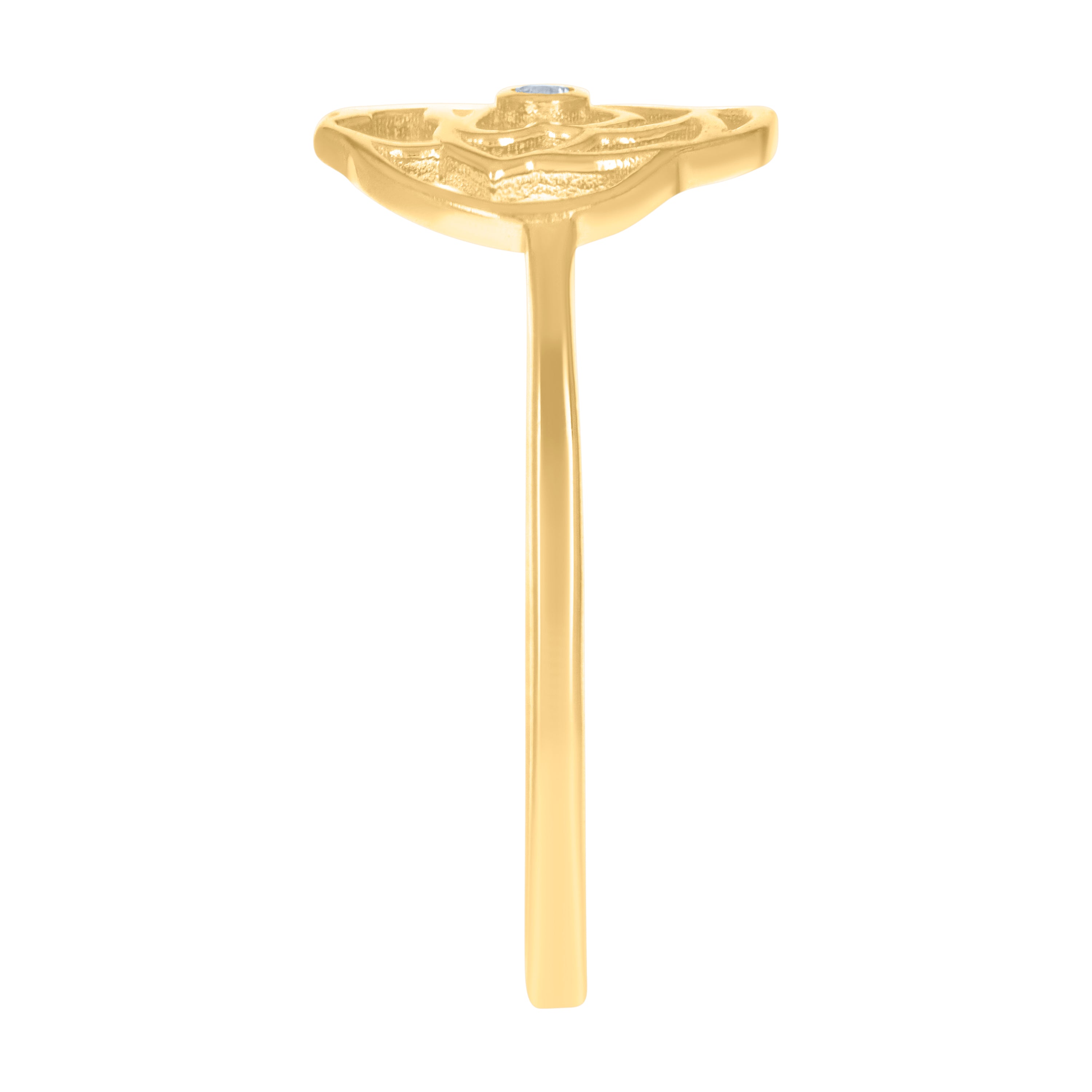 14kt Yellow Gold Womens Cubic-Zirconia Flower Ring