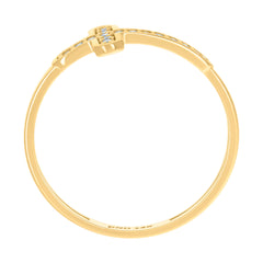 14kt Yellow Gold Womens Cubic-Zirconia Cross Religious Ring