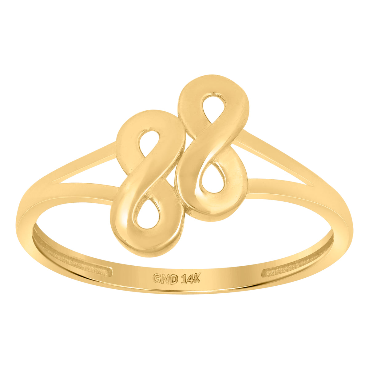 14kt Yellow Gold Womens Infinity Symbol Ring
