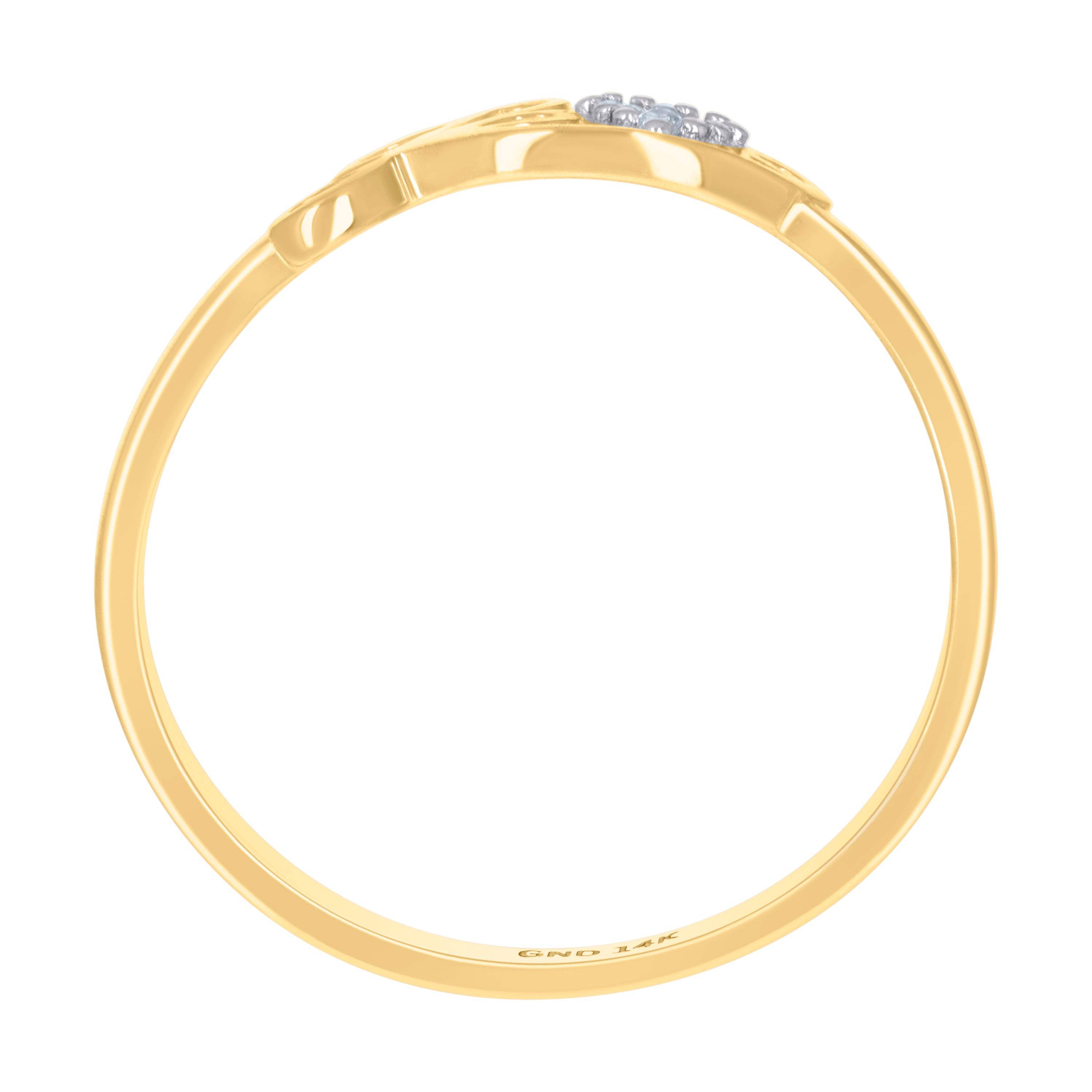 14kt Two-Tone Gold Womens Cubic-Zirconia Love Heart Ring