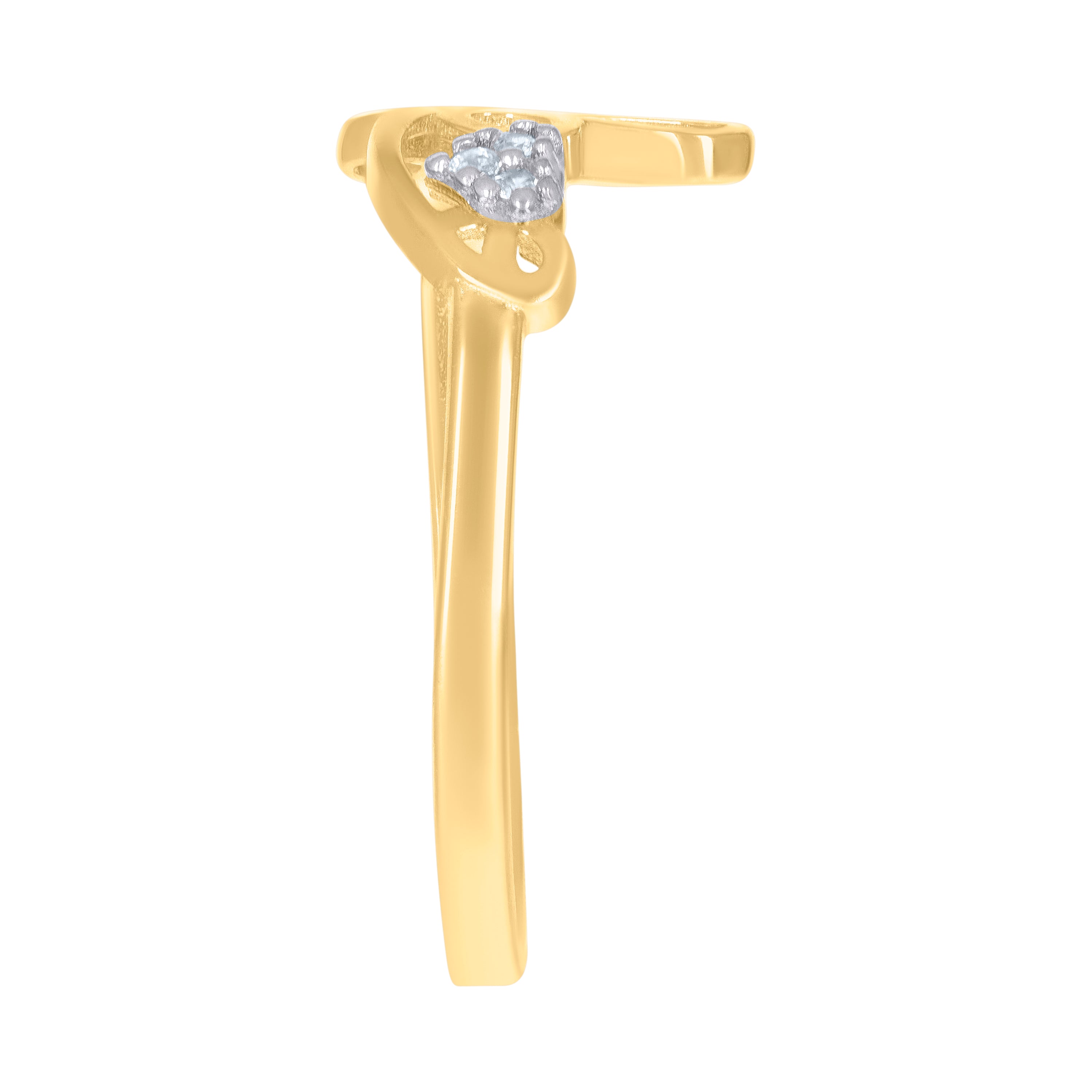 14kt Two-Tone Gold Womens Cubic-Zirconia Love Heart Ring