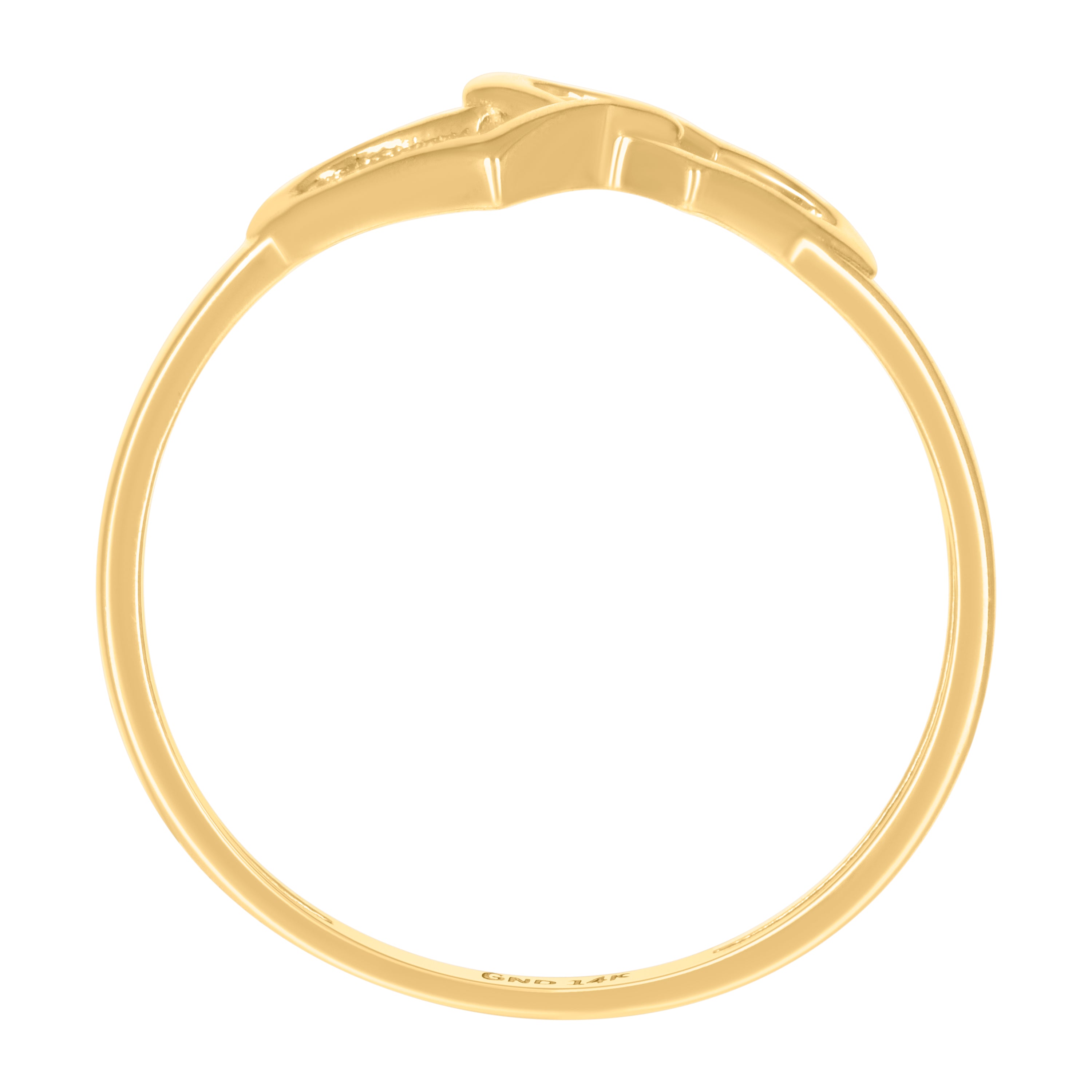 14kt Yellow Gold Womens Intertwined Hearts Ring
