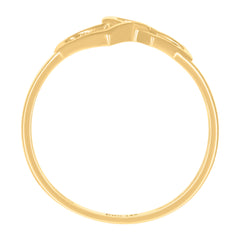 14kt Yellow Gold Womens Intertwined Hearts Ring