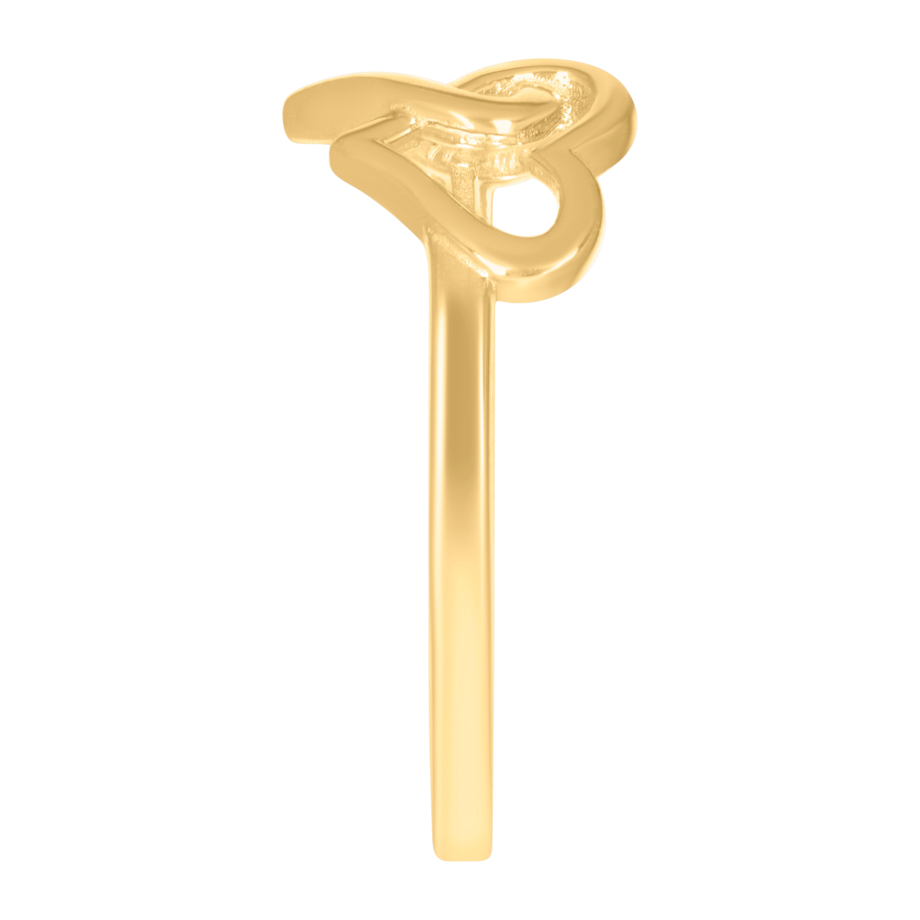 14kt Yellow Gold Womens Intertwined Hearts Ring