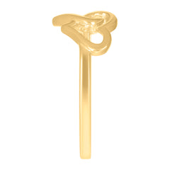14kt Yellow Gold Womens Intertwined Hearts Ring