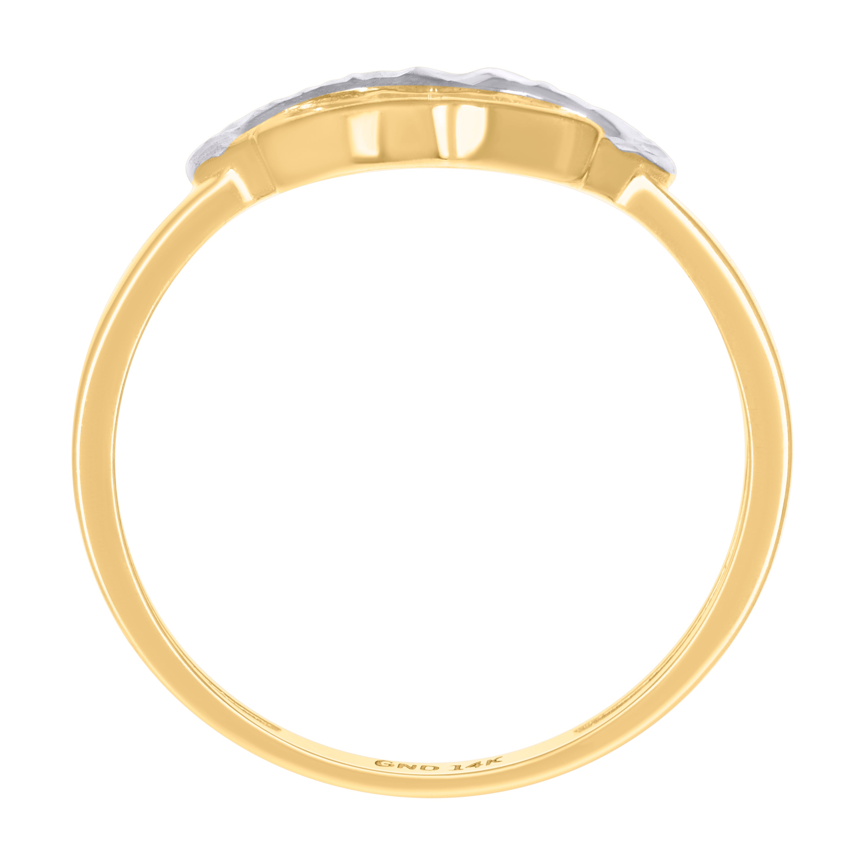 14kt Two-Tone Gold Womens Heart Ring