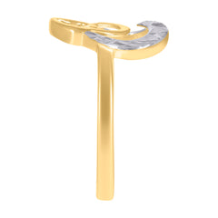 14kt Two-Tone Gold Womens Heart Ring