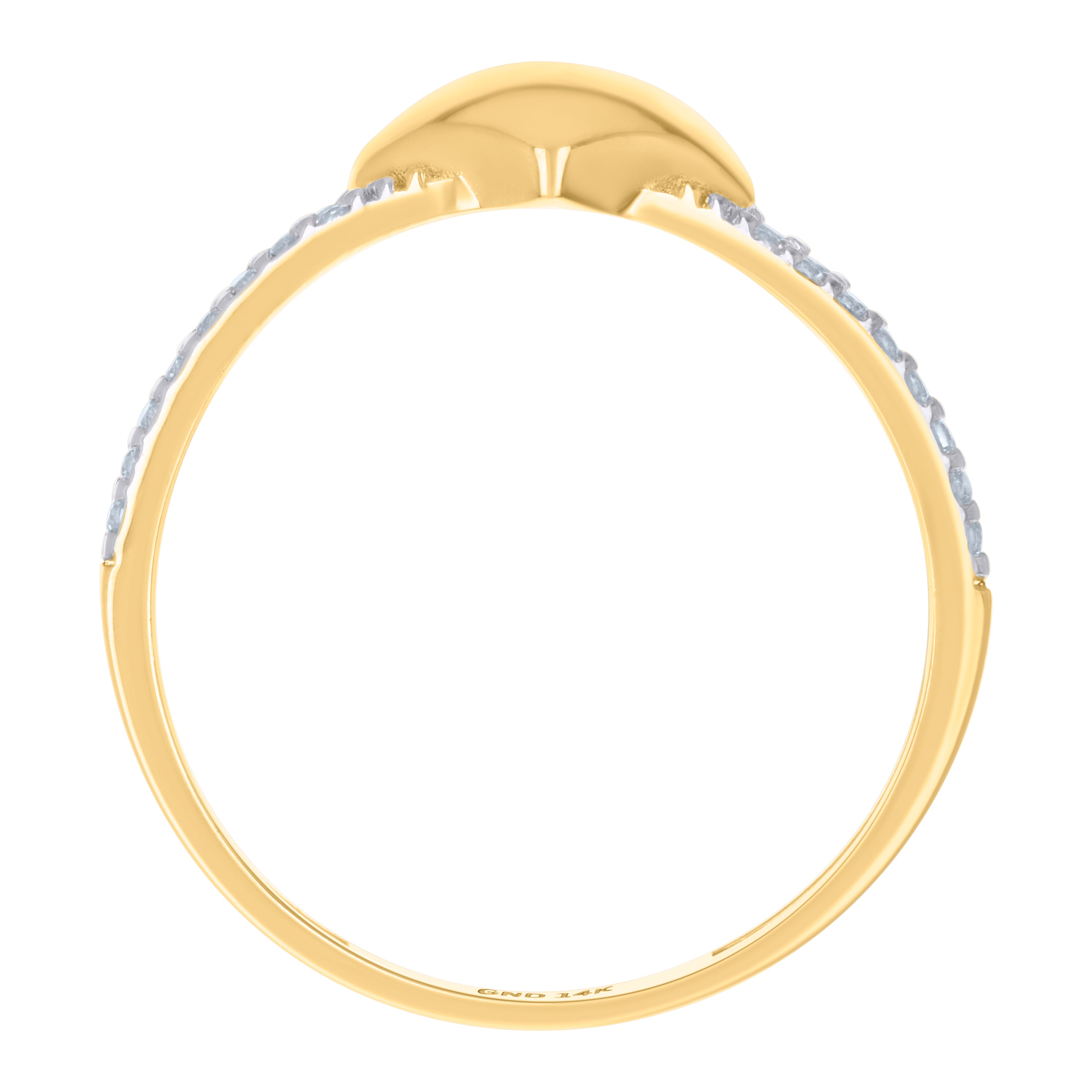 14kt Two-Tone Gold Womens Cubic-Zirconia Heart Ring