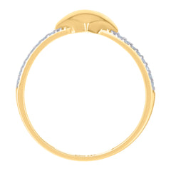 14kt Two-Tone Gold Womens Cubic-Zirconia Heart Ring