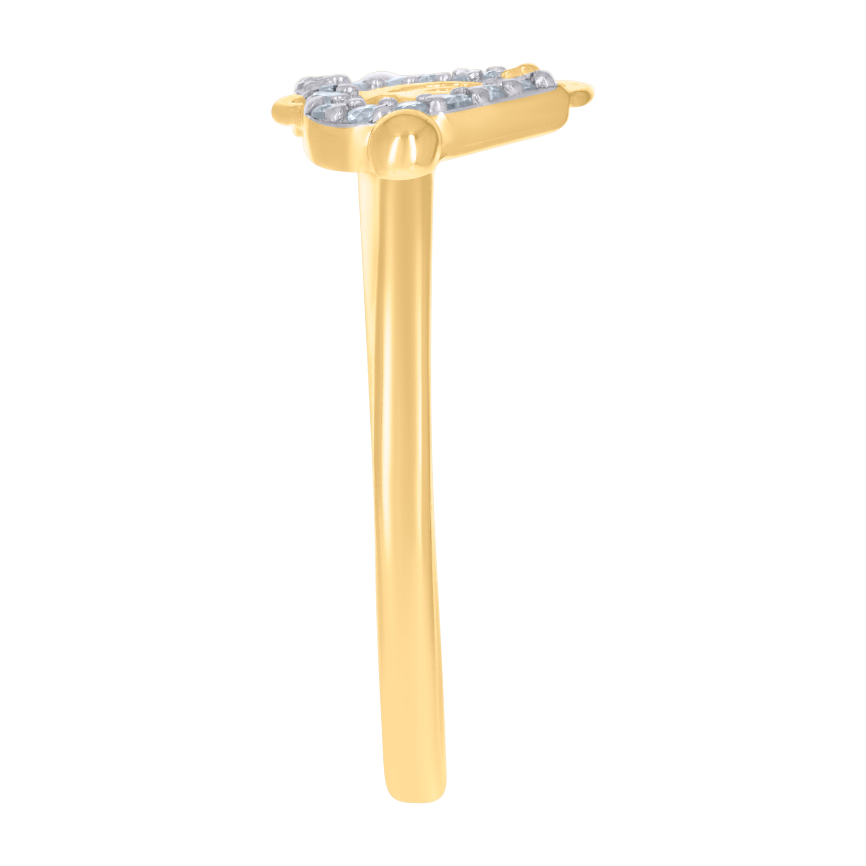 14kt Two-Tone Gold Womens Cubic-Zirconia Treble Clef Heart Ring