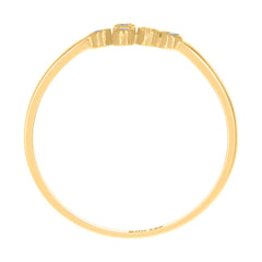 14kt Yellow Gold Womens Cubic-Zirconia Cross Religious Ring